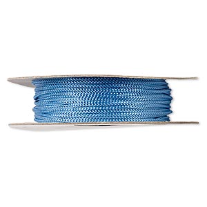 Cord, waxed cotton, turquoise blue, 2mm, 50+ pound test. Sold per 25-meter  spool. - Fire Mountain Gems and Beads