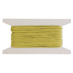 Cord, nylon, olive green, 3mm round. Sold per 25-foot card.