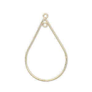 Focal, 14Kt gold-filled, 30x20mm teardrop with loop. Sold individually.