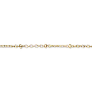 Chain, gold-finished brass, 3x2.5mm cable. Sold per pkg of 5 feet ...