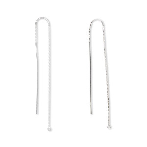 Ear Thread Findings Sterling Silver Silver Colored