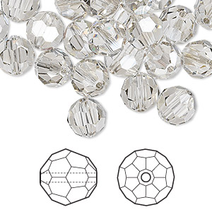 Beads Crystal Silver Colored