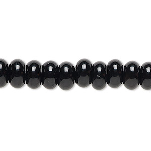 Bead, black onyx (dyed), 8x5mm rondelle, B grade, Mohs hardness 6-1/2 to 7. Sold per 15-1/2&quot; to 16&quot; strand.