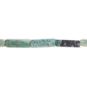 Bead, African &quot;jade&quot; (quartz) (natural), 13x4mm square tube, B grade, Mohs hardness 7. Sold per 15-1/2&quot; to 16&quot; strand.