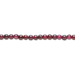 Bead, garnet (dyed), 2-4mm hand-cut round, C grade, Mohs hardness 7 to 7-1/2. Sold per 16-inch strand.