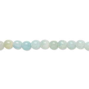 Bead, amazonite (natural), 4mm round, B grade, Mohs hardness 6 to 6-1/2. Sold per 15-1/2&quot; to 16&quot; strand.