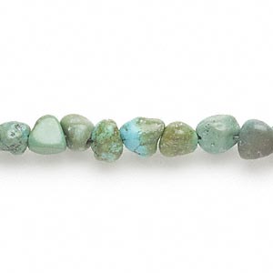 Bead, turquoise (dyed / stabilized), small to large pebble, Mohs hardness 5 to 6. Sold per 15-1/2&quot; to 16&quot; strand.