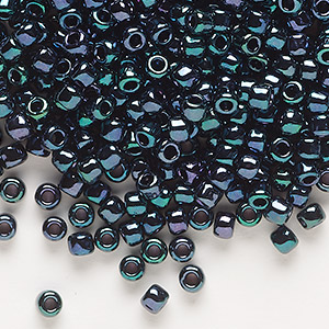 Seed bead, Miyuki, glass, transparent iris clear, (TR1151), #5