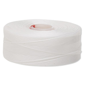 Thread, C-Lon&reg;, nylon, white, size D. Sold per pkg of (2) 78-yard bobbins.