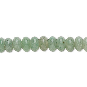 Bead, green aventurine (natural), light to medium, 8x4mm rondelle, B grade, Mohs hardness 7. Sold per 15-1/2&quot; to 16&quot; strand.