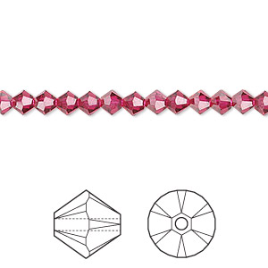 Bead, Crystal Passions&reg;, ruby, 4mm bicone (5328). Sold per pkg of 48.