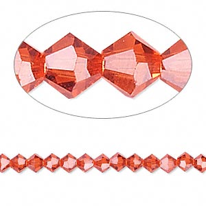 Bead, Crystal Passions®, Indian red, 4mm bicone (5328). Sold per pkg of ...