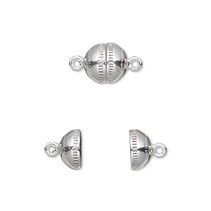 Apex Magnets  Ribbed - Magnetic Jewelry Clasps - Silver - Neodymium Magnet