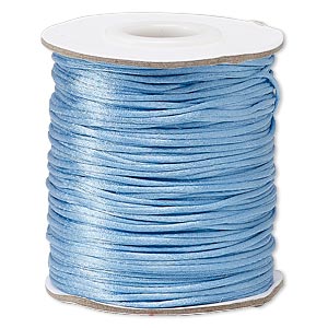 Cord, Satinique&#153;, satin, denim blue, 1mm mini. Sold per 200-foot spool.