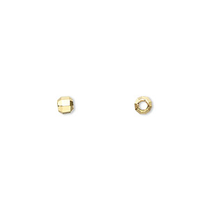 Bead, gold-finished brass, 3.5mm faceted round. Sold per pkg of 48 ...