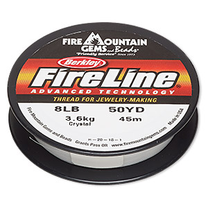 Thread, Berkley&reg; FireLine&reg;, gel-spun polyethylene, crystal, 0.18mm diameter, 8-pound test. Sold per 50-yard spool.