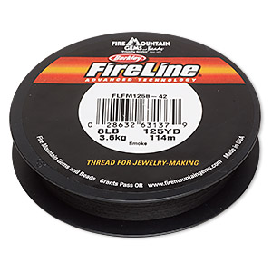 Thread, Berkley&reg; FireLine&reg;, gel-spun polyethylene, smoke, 0.18mm diameter 4-fiber braid, 8-pound test. Sold per 125-yard spool.