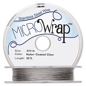 Wire, MICROWrap&#153;, nylon-coated stainless steel, clear, 1 strand, 0.014-inch diameter. Sold per 30-foot spool.