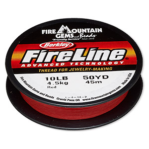 Thread, Berkley&reg; FireLine&reg;, gel-spun polyethylene, red, 0.2mm diameter, 10-pound test. Sold per 50-yard spool.