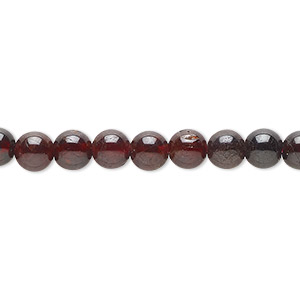 Bead, garnet (dyed), 5-6mm round, D grade, Mohs hardness 7 to 7-1/2. Sold per 16-inch strand.