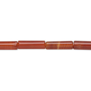 Bead, carnelian (dyed / heated), 13x4mm round tube, C grade, Mohs hardness 6-1/2 to 7. Sold per 15-1/2&quot; to 16&quot; strand.