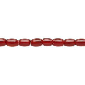 Bead, carnelian (dyed / heated), 6x4mm oval, C grade, Mohs hardness 6-1/2 to 7. Sold per 15-1/2&quot; to 16&quot; strand.