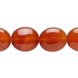 Bead, carnelian (dyed / heated), 16x14mm flat oval, C grade, Mohs hardness 6-1/2 to 7. Sold per 15-1/2&quot; to 16&quot; strand.