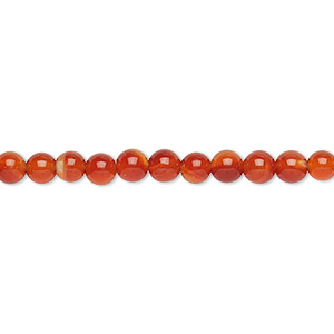 Bead, red agate (dyed / heated), 4mm round, B grade, Mohs hardness 6-1/2 to 7. Sold per 15-1/2&quot; to 16&quot; strand.