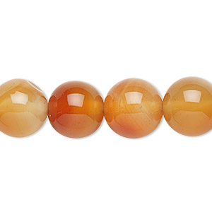 Bead, red agate (dyed / heated), 12mm round, B grade, Mohs hardness 6-1/2 to 7. Sold per 15-1/2&quot; to 16&quot; strand.