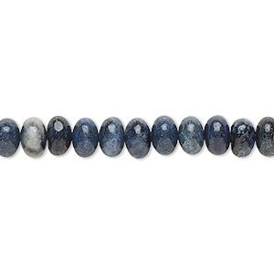 Bead, dumortierite (natural), 6x4mm hand-cut rondelle, B grade, Mohs hardness 7. Sold per 15-1/2&quot; to 16&quot; strand.