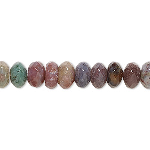 Bead, fancy jasper (natural), 8x5mm faceted rondelle, B grade, Mohs hardness 6-1/2 to 7. Sold per 15-1/2&quot; to 16&quot; strand.