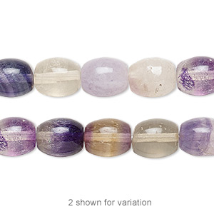 Bead, rainbow fluorite (natural), 10x8mm oval, B grade, Mohs hardness 4. Sold per 15-1/2&quot; to 16&quot; strand.