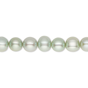 Pearl, cultured freshwater (dyed), shamrock, 5-6mm semi-round, C grade, Mohs hardness 2-1/2 to 4. Sold per 16-inch strand.