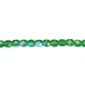 4mm  Light  Green Faceted Round Loose Beads Gemstone 15'' 