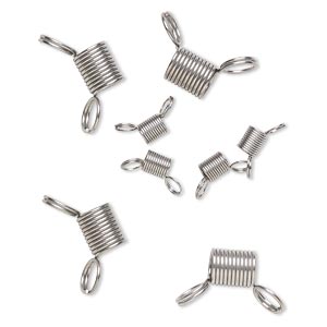 Beading supply, Bead Stopper&#153;, stainless steel, (4) 7mm and (4) 12mm. Sold per pkg of 8.