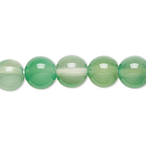 Bead, green agate (dyed), 10mm round, B grade, Mohs hardness 6-1/2 to 7. Sold per 15-1/2&quot; to 16&quot; strand.