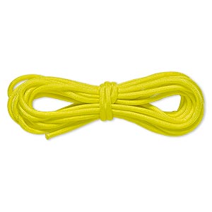 Cord, nylon parachute, neon yellow, 4mm round, 550-pound test. Sold per ...