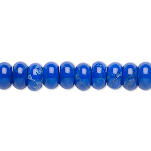 Bead, howlite (dyed), lapis blue, 8x4mm rondelle, B grade, Mohs hardness 3 to 3-1/2. Sold per 16-inch strand.