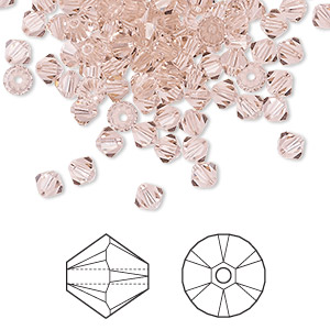 Bead, Crystal Passions&reg;, vintage rose, 4mm bicone (5328). Sold per pkg of 144 (1 gross).
