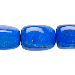 Bead, howlite (dyed), lapis blue, medium to large tumbled nugget, Mohs hardness 3 to 3-1/2. Sold per 15-1/2&quot; to 16&quot; strand.