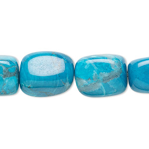 Bead, howlite (dyed), turquoise blue, medium nugget, Mohs hardness 3 to 3-1/2. Sold per 15-1/2&quot; to 16&quot; strand.