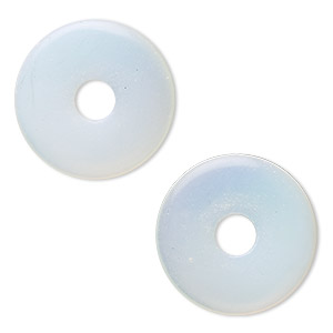 Focal, sea &quot;opal&quot; glass, 40mm round donut. Sold per pkg of 2.