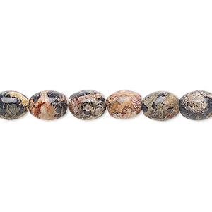 Bead, leopardskin jasper (natural), 8x6mm oval, B grade, Mohs hardness 6-1/2 to 7. Sold per 15-1/2&quot; to 16&quot; strand.