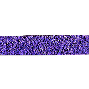 Cord, hair-on leather, purple, 10mm single-sided flat. Sold per pkg of 1 yard.