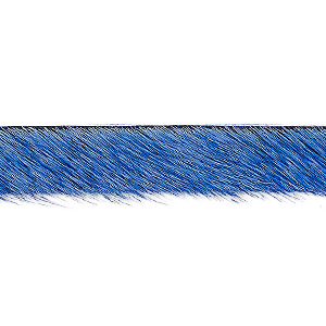 Cord, hair-on leather, blue, 10mm single-sided flat. Sold per pkg of 1 yard.