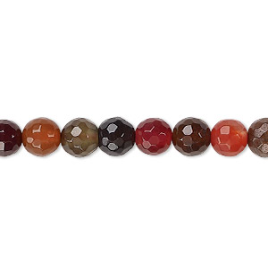 Bead mix, agate and quartz crystal (natural / dyed), mixed colors, 6mm faceted round, C grade, Mohs hardness 6-1/2 to 7. Sold per 16-inch strand.