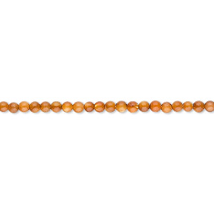 Bead, mother-of-pearl shell (dyed), dark amber, 2mm round. Sold per 16-inch strand.