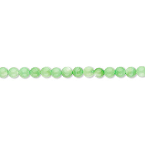 Bead, mother-of-pearl shell (dyed), mint green, 3mm round. Sold per 15&quot; to 16&quot; strand.