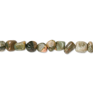 Bead, rhyolite (natural), small pebble, Mohs hardness 6-1/2 to 7. Sold per 15-1/2&quot; to 16&quot; strand.