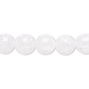 Bead, ice flake quartz (heated), 10mm round, B grade, Mohs hardness 7. Sold per 15-1/2&quot; to 16&quot; strand.